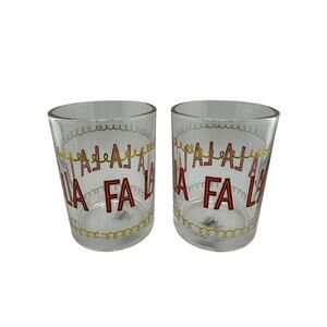 Melwood Holiday Whiskey Glasses Fa La La La La Set of 2 NIB